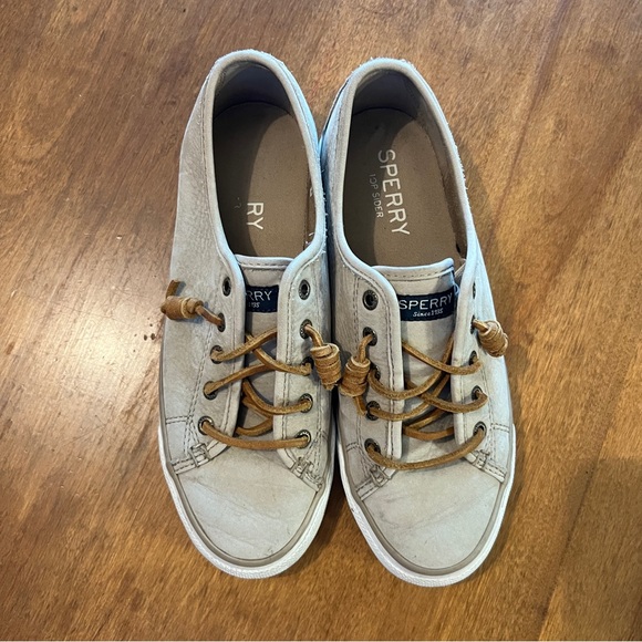 Vintage Beige Sperry Top Sliders Size 7 - Picture 2 of 5